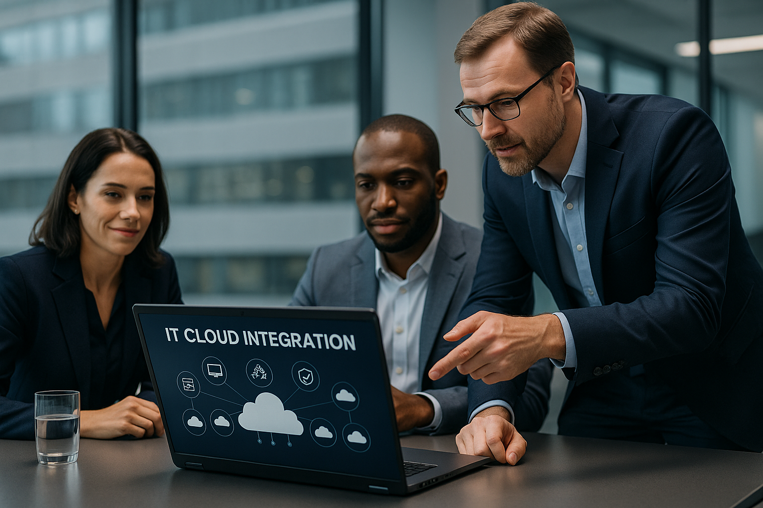 Professionals reviewing cloud integration strategy