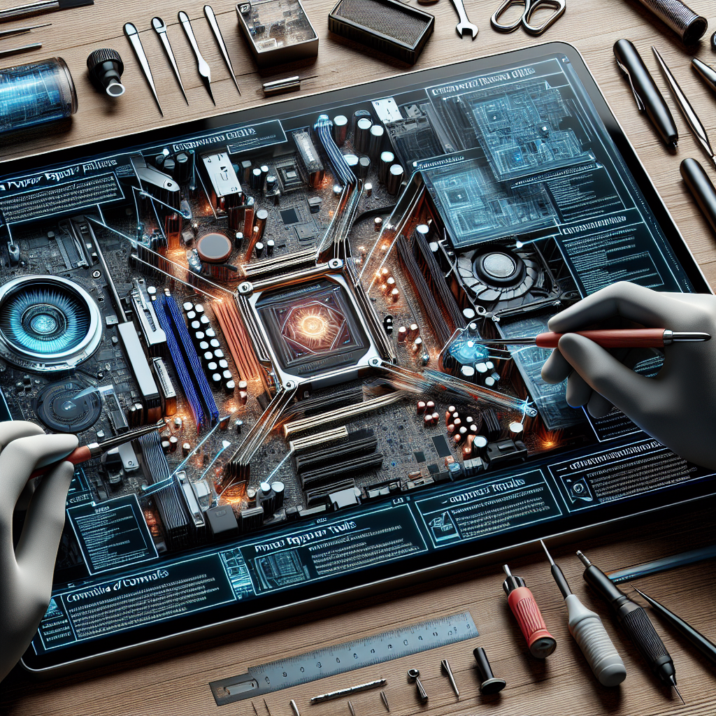 Close-up image of computer repair tools in use, demonstrating proper versus improper application and effectiveness in component repair.